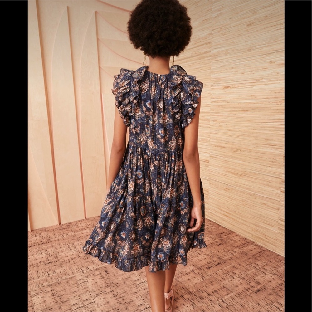 Ulla Johnson Adele Floral Print Flutter Sleeve Sz… - image 2